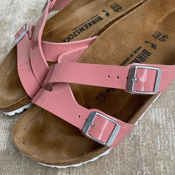 Birkenstock Yao Patent Coral Peach Sandals 40 - Picture 2 of 7